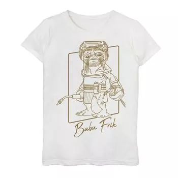 Футболка с рисунком «Звездные войны: Скайуокер. Восход» для девочек 7–16 лет Babu Frik Star Wars, белый