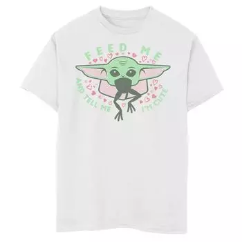 Футболка с рисунком «Звёздные войны: Мандалорец» для мальчиков 8–20 лет, он же Малыш Йода, День святого Валентина «Покорми меня» Star Wars