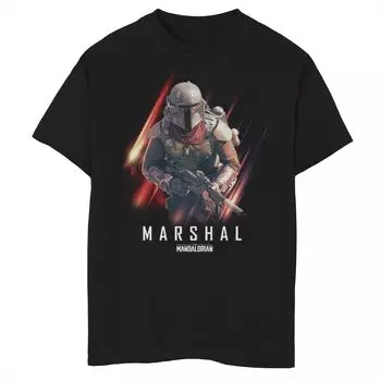 Футболка с рисунком «Звёздные войны: Мандалорец, Маршал в действии», для мальчиков 8–20 лет Star Wars