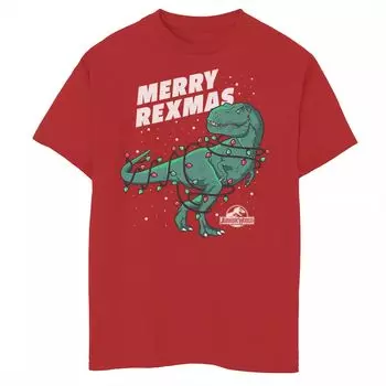Футболка с рождественским рисунком «Мир Юрского периода» для мальчиков 8–20 лет Jurassic World