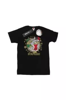 Футболка с рождественским сюрпризом Tom & Jerry, черный