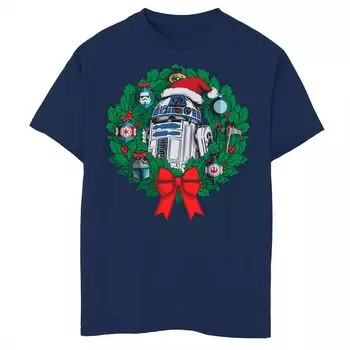 Футболка с рождественским венком R2-D2 и рисунком «Звездные войны» для мальчиков 8–20 лет Licensed Character