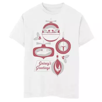 Футболка с рождественскими украшениями и рисунком «Звездные войны» для мальчиков 8–20 лет Star Wars, белый