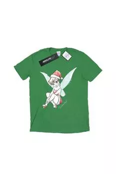 Футболка с рождественской феей Тинкербелл Disney, зеленый