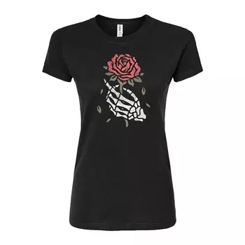 Футболка с розовым узором для юниоров Skeleton Hand Licensed Character, черный