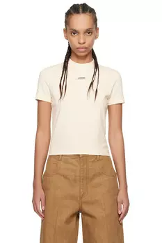 Футболка с рубчиком Jacquemus, бежевый