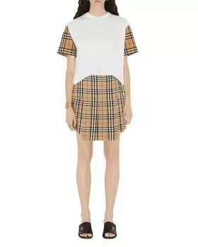Футболка с рукавами Carrick Check Burberry, белый