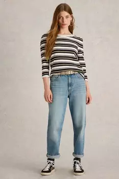 Футболка с рукавами фонариками White Stuff, черный