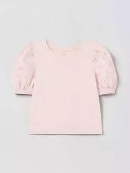 Футболка с рукавами из английской вышивки Gap, цвет light pink