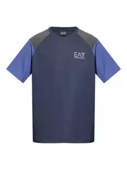 Футболка с рукавами реглан и цветными блоками Ea7 Emporio Armani, синий