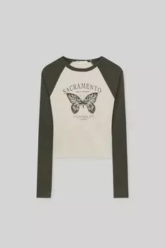 Футболка с рукавами реглан PULL&amp;BEAR