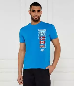 Футболка с рукавами S-образной формы Regular fit Napapijri, синий