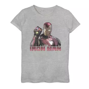 Футболка с рукавицами для девочек 7–16 лет «Marvel Avengers Endgame» «I Am Iron Man» Marvel