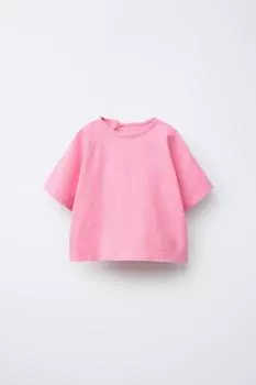 Футболка с рукавом реглан ZARA, цвет Mid-pink