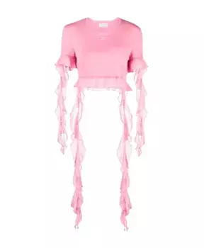 Футболка с рюшами Blumarine, розовый
