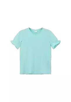 Футболка с рюшами, хлопок, детская s.Oliver, цвет Blue Green