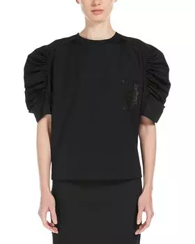 Футболка с рюшами на рукавах 2 Mantide Max Mara, черный