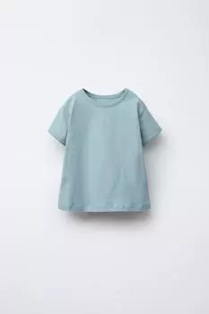 Футболка с рюшами на спине ZARA, синий