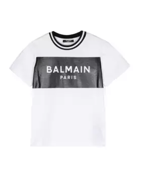 Футболка S с круглым вырезом и короткими рукавами Balmain, белый