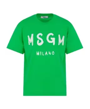 Футболка S с логотипом для детей Msgm, зеленый