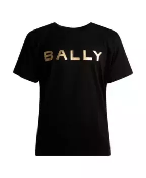 Футболка S с металлическим логотипом Bally, черный