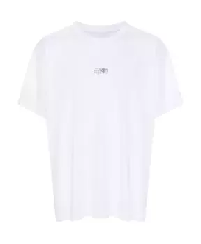 Футболка S с нашивкой с фирменным номером Mm6 Maison Margiela, белый