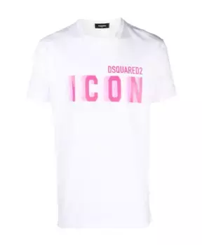 Футболка S с принтом в виде значка Dsquared2, белый