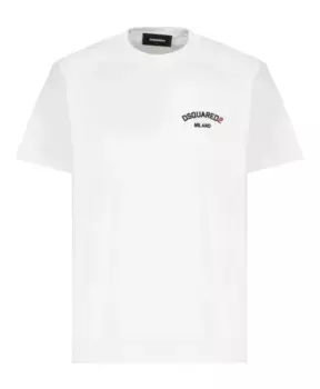 Футболка S с вышитым логотипом Dsquared2, белый