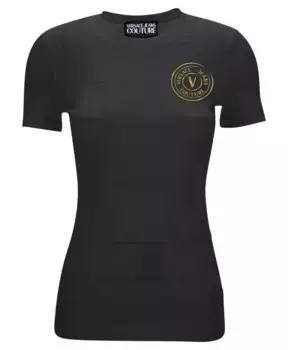 Футболка S с золотым логотипом Versace, черный