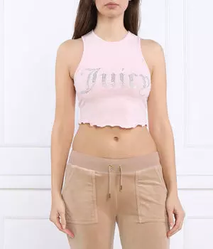 Футболка с салатовым краем Cropped fit Juicy Couture, коричневый