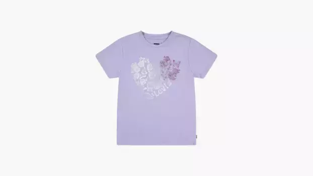 Футболка с сердечком для больших девочек 7–16 лет Levi's, цвет Heirloom Lilac