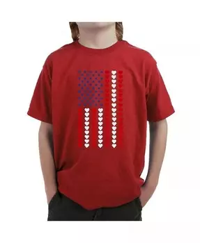 Футболка с сердечком и флагом Word Art для мальчиков La Pop Art, черный