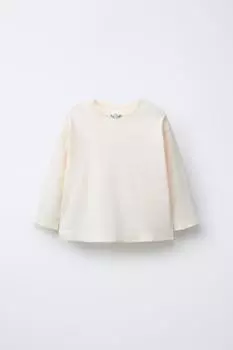 Футболка с сердечком pointelle ZARA, экрю