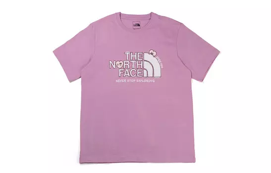 Футболка с сердечком унисекс фиолетовая The North Face, фиолетовый