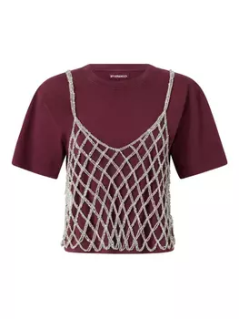 Футболка с сетчатым покрытием PINKO, красный