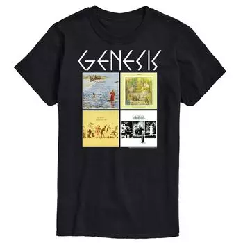 Футболка с сеткой Big & Tall Genesis Album License, черный