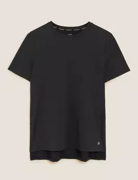 Футболка с сеткой на спине и круглым вырезом Goodmove, черный