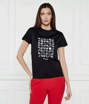 Футболка с сезонным логотипом Ikon Regular fit Karl Lagerfeld, черный