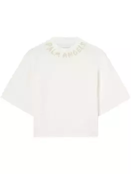 Футболка с сезонным логотипом Palm Angels, белый