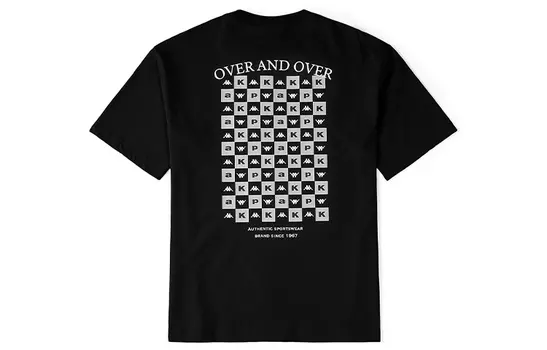 Футболка с шахматной доской унисекс Kappa, Black-990