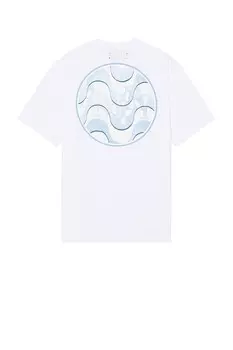 Футболка с шахматной волной Amiri, белый