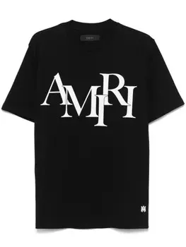 Футболка с шахматным логотипом AMIRI, черный