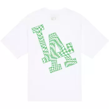 Футболка с шахматным узором унисекс с оттенком белого Mlb, кремовый