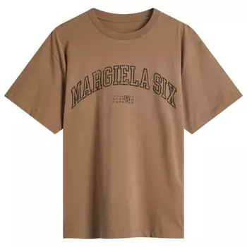 Футболка с шестью принтами Mm6 Maison Margiela, коричневый