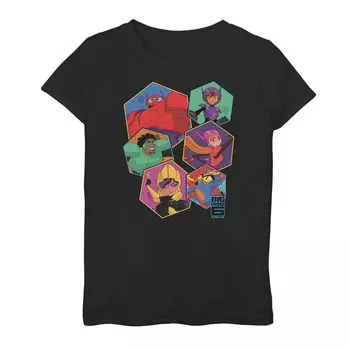 Футболка с шестигранной головкой для девочек 7–16 лет из сериала Disney's Big Hero 6, группа шесть Licensed Character
