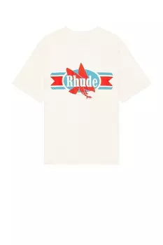 Футболка с шевронным орлом Rhude, цвет Vintage White