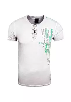 Футболка с шикарной планкой на пуговицах RUSTY NEAL, серый