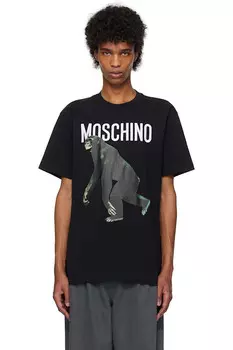 Футболка с шимпанзе Moschino, черный