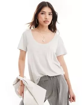Футболка с широким воротником и карманами ASOS