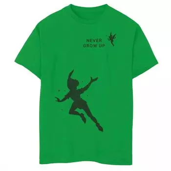 Футболка с силуэтами и графическим рисунком Disney's Peter Pan для мальчиков 8-20 лет Never Grow Up Licensed Character